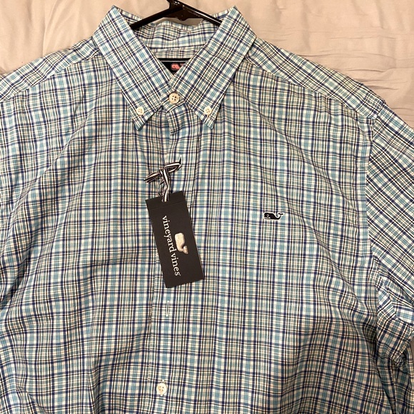 🆕 w/ Tags Vineyard Vines Blue Plaid Button Down - Picture 8 of 10